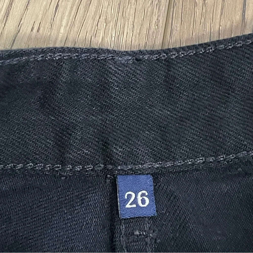Carmar Black Mini Denim Skirt Raw Hem Women’s‎ 26